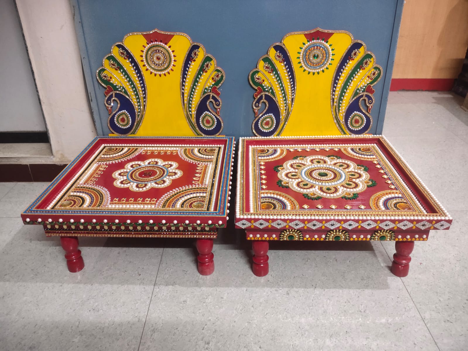 Peacock Singhasan Pair