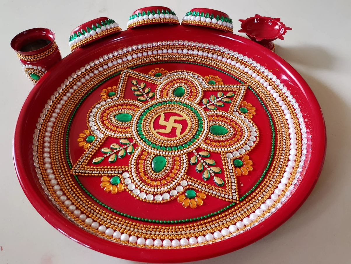 Swastik Pooja Thali - Traditional handcrafted design